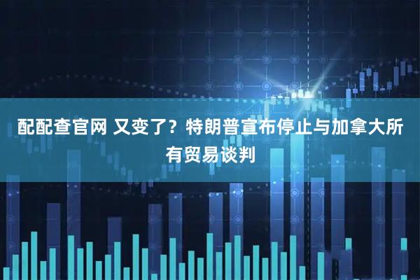 配配查官网 又变了？特朗普宣布停止与加拿大所有贸易谈判